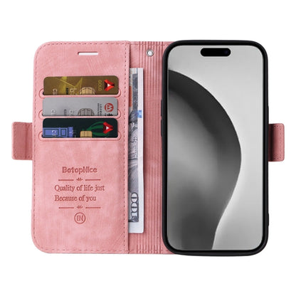 For iPhone 16 Pro Max BETOPNICE Dual-side Buckle Leather Phone Case(Pink)