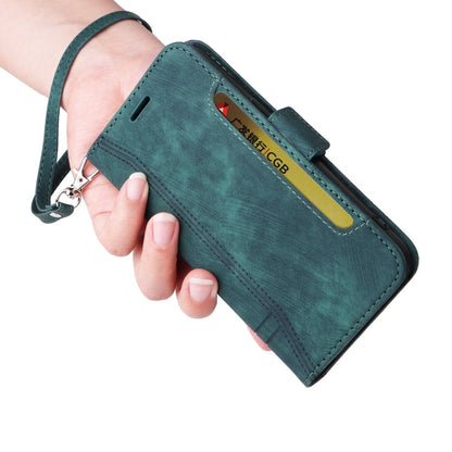 Pour iPhone 16 Pro BETOPNICE Étui de téléphone en cuir à double boucle (Vert)
