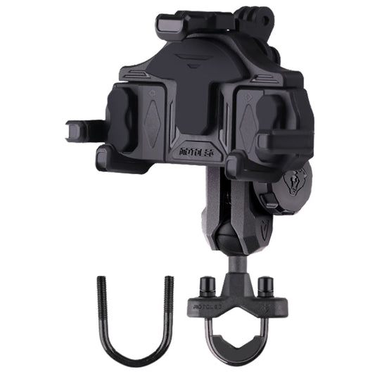 MOTOSLG Crab Motorcycle Phone Clamp Bracket U-Type Headbar Mount with Anti-theft Lock(Black)