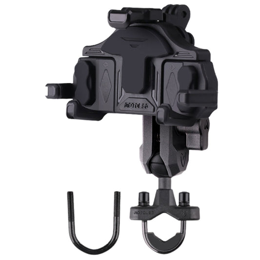 MOTOSLG Crab Motorcycle Phone Clamp Bracket U-Type Headbar Mount(Black)