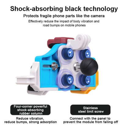 MOTOSLG Crab Motorcycle Phone Clamp Bracket U-Type Headbar Mount(Yellow Blue White)
