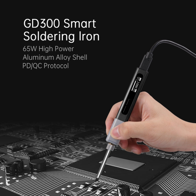 GVDA GD300 Intelligent Internal Heating Digital Display Constant Temperature Maintenance Electric Soldering Iron with 65W Charger + Stand Set