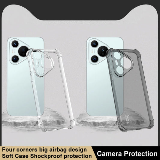 Pour Huawei Pura 70, coque de téléphone imak antichoc Airbag en TPU (Noir transparent)