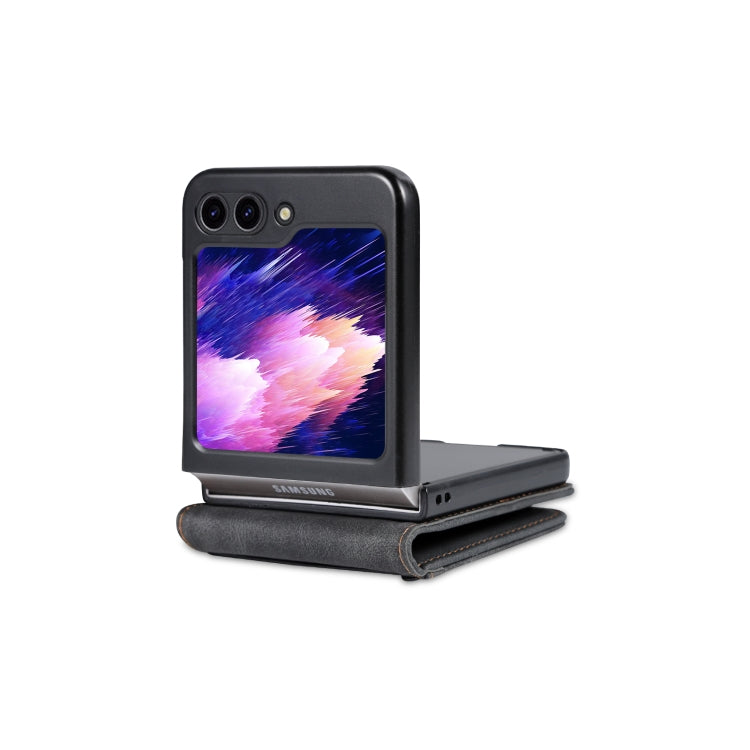 For Samsung Galaxy Z Flip5 AZNS Dream II Skin Feel PU+TPU Horizontal Flip PU Phone Case(Black)