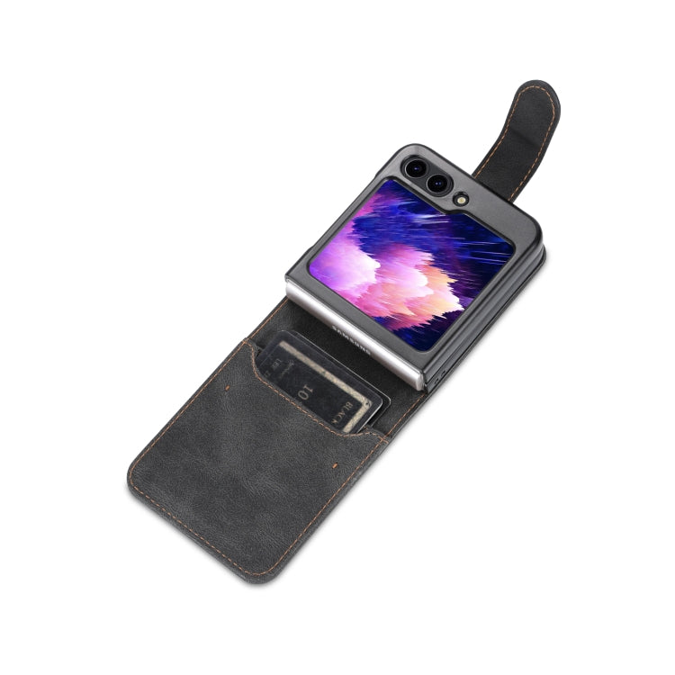 For Samsung Galaxy Z Flip5 AZNS Dream II Skin Feel PU+TPU Horizontal Flip PU Phone Case(Black)