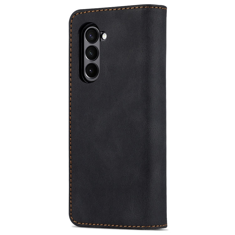 For Samsung Galaxy Z Fold6 5G AZNS Dream II Skin Feel PU+TPU Horizontal Flip PU Phone Case(Black)