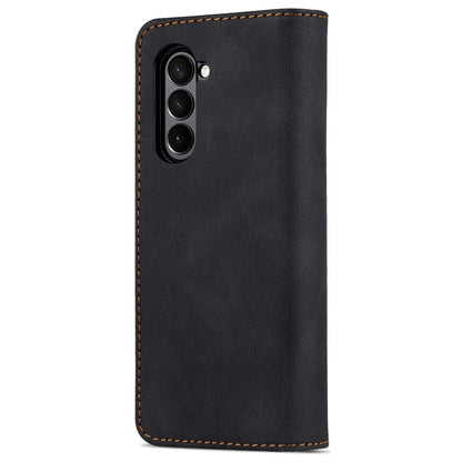 For Samsung Galaxy Z Fold6 5G AZNS Dream II Skin Feel PU+TPU Horizontal Flip PU Phone Case(Black)