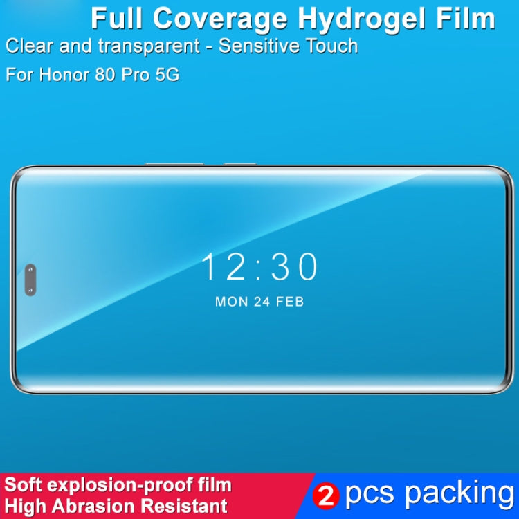 For Honor 80 Pro 5G 2 in 1 imak Curved Full Screen Hydrogel Film Front Protector