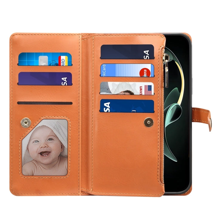 For Samsung Galaxy M15 / F15 ESEBLE Star Series Lanyard Zipper Wallet RFID Leather Case(Brown)