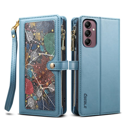 For Samsung Galaxy M15 / F15 ESEBLE Star Series Lanyard Zipper Wallet RFID Leather Case(Blue)