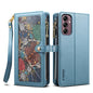 For Samsung Galaxy M15 / F15 ESEBLE Star Series Lanyard Zipper Wallet RFID Leather Case(Blue)