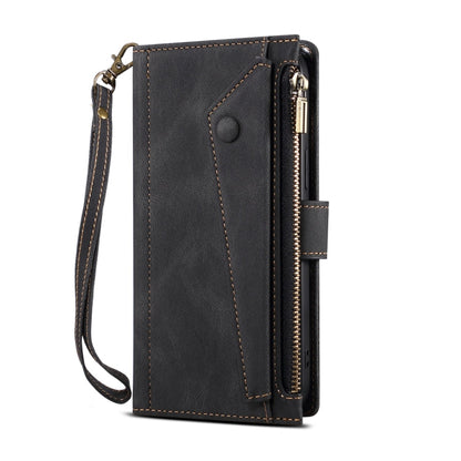 For Samsung Galaxy M55 5G ESEBLE Retro Frosted RFID Flip Leather Phone Case(Black)