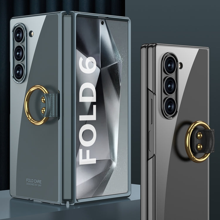 For Samsung Galaxy Z Fold6 GKK Electroplating Phone Case with Ring(Silver)