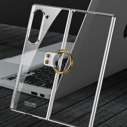 For Samsung Galaxy Z Fold6 GKK Electroplating Phone Case with Ring(Silver)