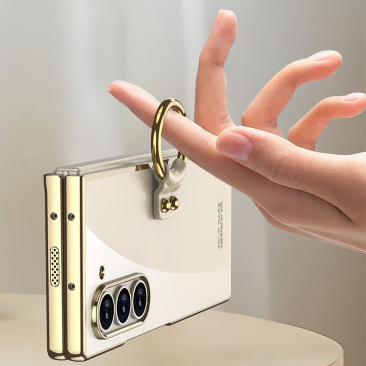 For Samsung Galaxy Z Fold6 GKK Electroplating Phone Case with Ring(Silver)