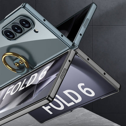 For Samsung Galaxy Z Fold6 GKK Electroplating Phone Case with Ring(Silver)