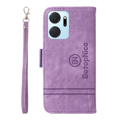 Pour Honor X7a / Play7T Coque de téléphone en cuir à double boucle BETOPNICE (violet)