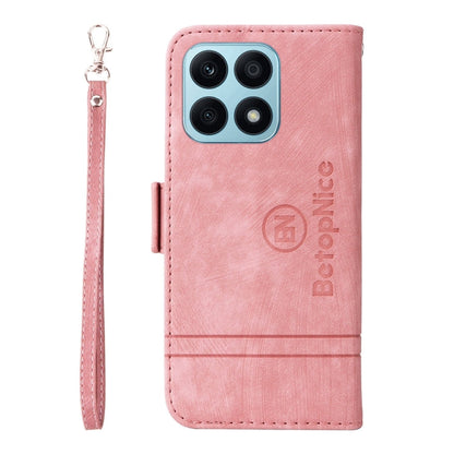 For Honor X8a 4G BETOPNICE Dual-side Buckle Leather Phone Case(Pink)