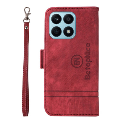 For Honor X8a 4G BETOPNICE Dual-side Buckle Leather Phone Case(Red)