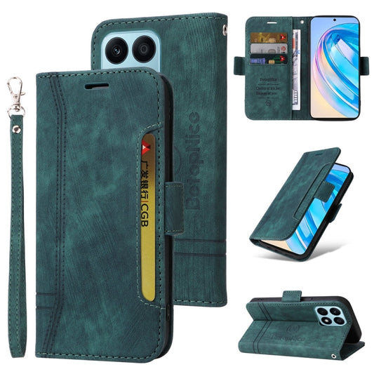 For Honor X8a 4G BETOPNICE Dual-side Buckle Leather Phone Case(Green)