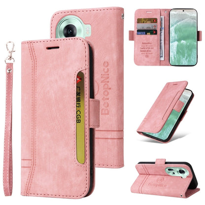Pour l'étui de téléphone en cuir avec boucle double face BETOPNICE pour OPPO Reno11 5G (rose)
