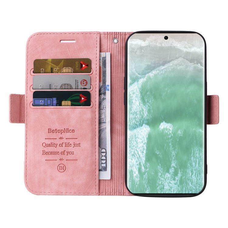 Pour l'étui de téléphone en cuir avec boucle double face BETOPNICE pour OPPO Reno11 5G (rose)