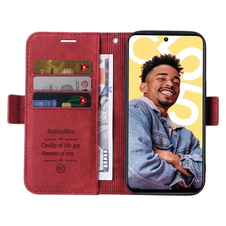 For Realme C55 BETOPNICE Dual-side Buckle Leather Phone Case(Red)
