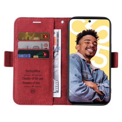 For Realme C55 BETOPNICE Dual-side Buckle Leather Phone Case(Red)
