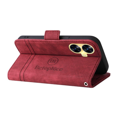 For Realme C55 BETOPNICE Dual-side Buckle Leather Phone Case(Red)