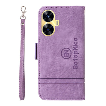 For Realme C55 BETOPNICE Dual-side Buckle Leather Phone Case(Purple)