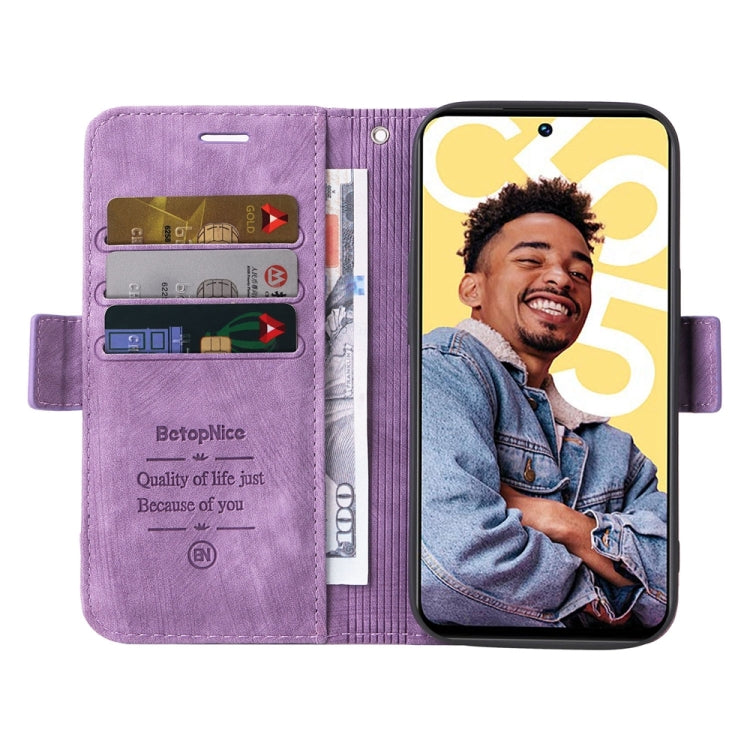 For Realme C55 BETOPNICE Dual-side Buckle Leather Phone Case(Purple)