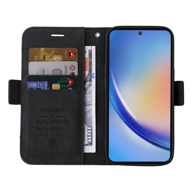 For Samsung Galaxy A35 5G BETOPNICE Dual-side Buckle Leather Phone Case(Black)