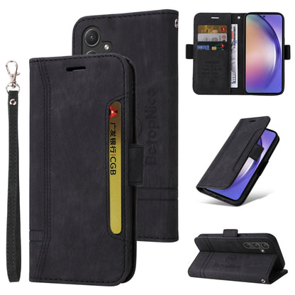 For Samsung Galaxy A55 BETOPNICE Dual-side Buckle Leather Phone Case(Black)