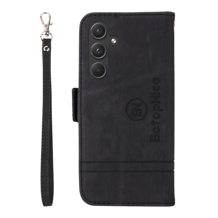 For Samsung Galaxy A55 BETOPNICE Dual-side Buckle Leather Phone Case(Black)