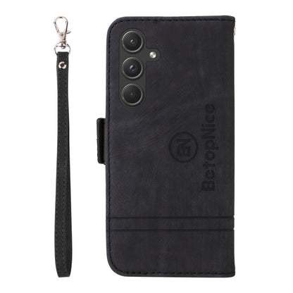 For Samsung Galaxy A55 BETOPNICE Dual-side Buckle Leather Phone Case(Black)