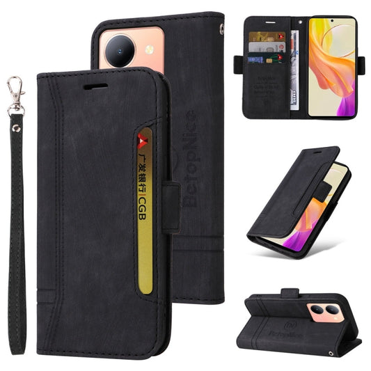 For vivo Y78 5G Global BETOPNICE Dual-side Buckle Leather Phone Case(Black)