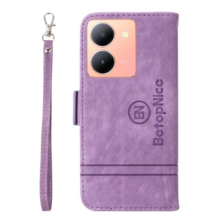 For vivo Y78 5G Global BETOPNICE Dual-side Buckle Leather Phone Case(Purple)