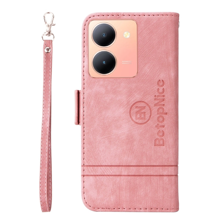 For vivo Y36 4G / 5G Global BETOPNICE Dual-side Buckle Leather Phone Case(Pink)