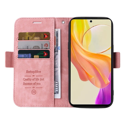 For vivo Y36 4G / 5G Global BETOPNICE Dual-side Buckle Leather Phone Case(Pink)