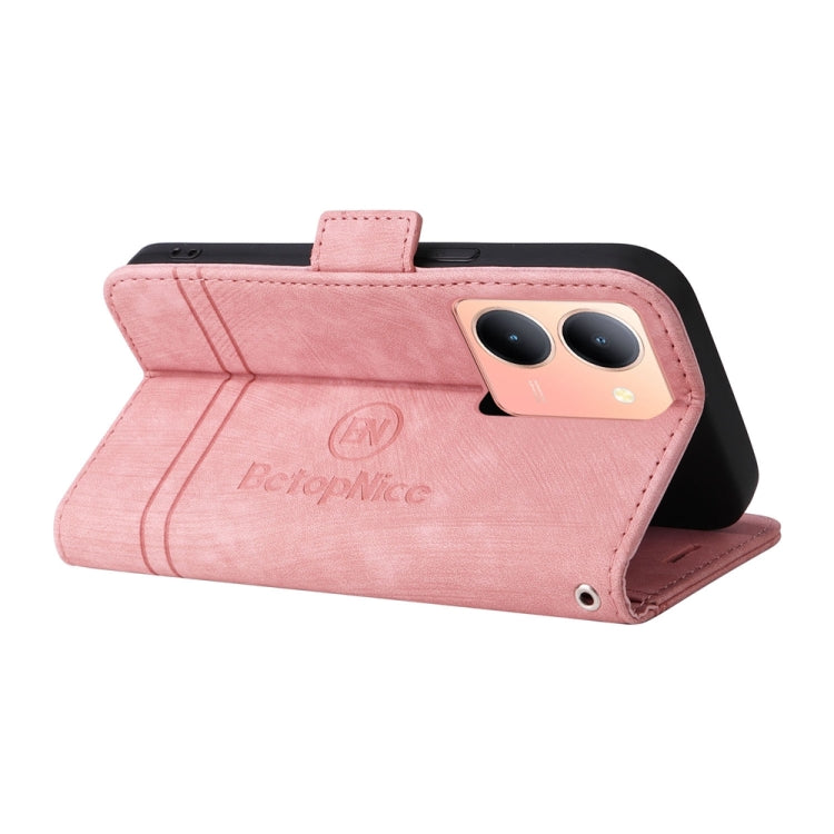 For vivo Y36 4G / 5G Global BETOPNICE Dual-side Buckle Leather Phone Case(Pink)