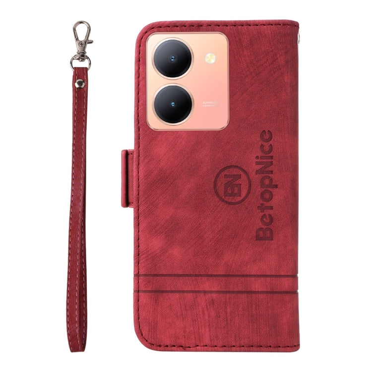 For vivo Y36 4G / 5G Global BETOPNICE Dual-side Buckle Leather Phone Case(Red)