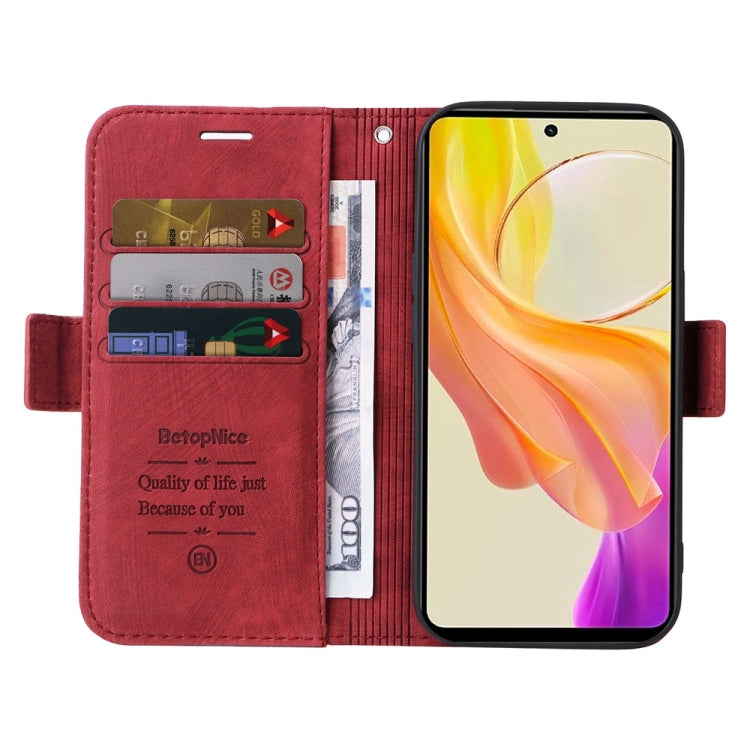 For vivo Y36 4G / 5G Global BETOPNICE Dual-side Buckle Leather Phone Case(Red)
