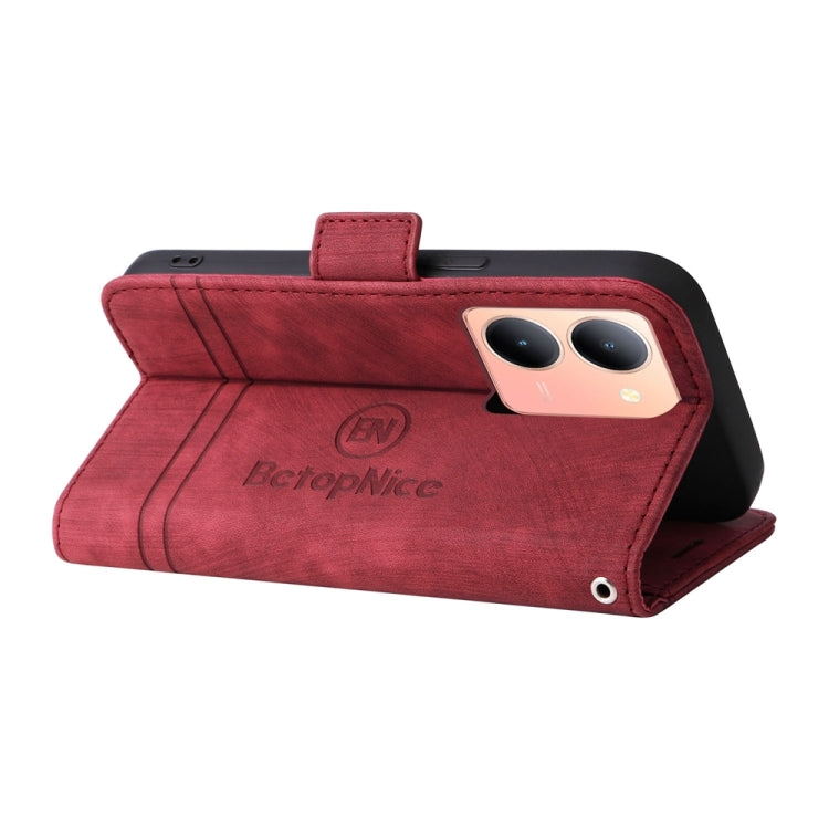 For vivo Y36 4G / 5G Global BETOPNICE Dual-side Buckle Leather Phone Case(Red)