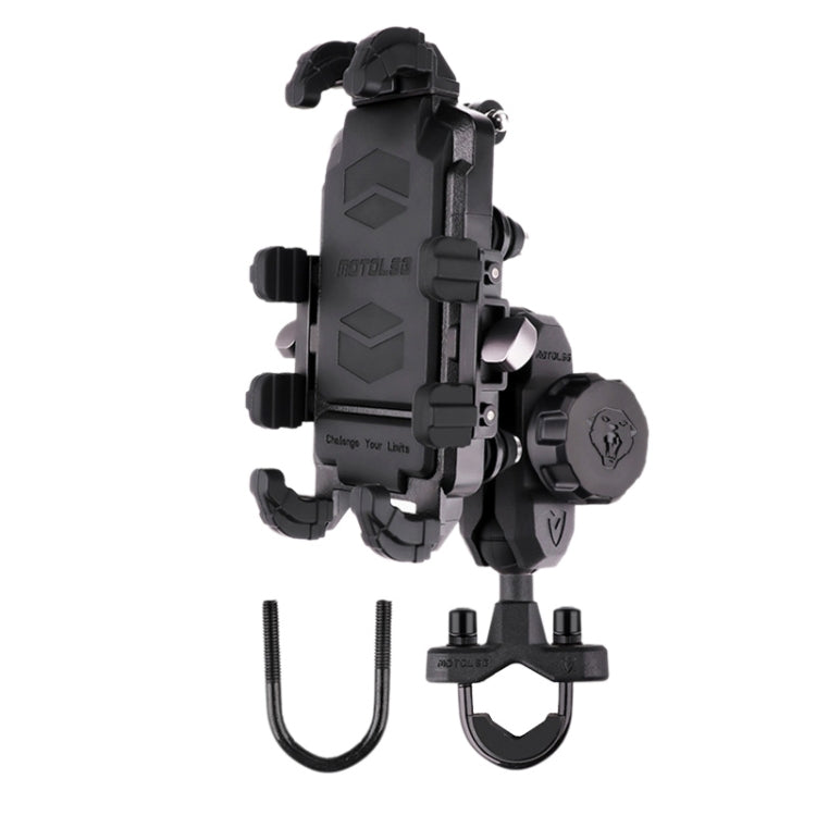 Support de téléphone moto MOTOSLG Crab pour guidon en U avec antivol (Noir)