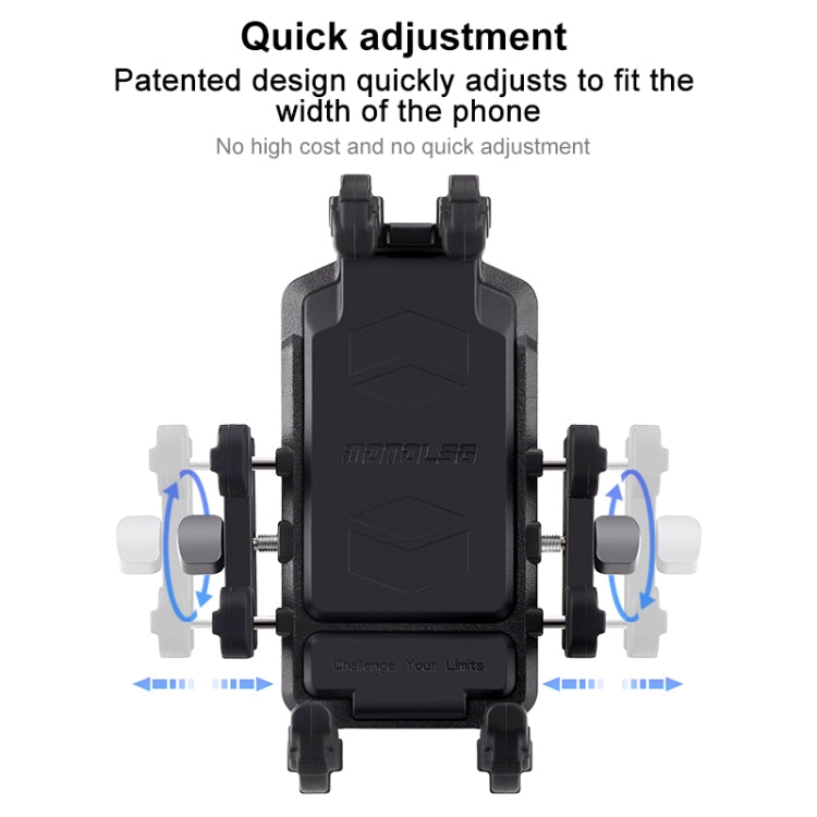 Support de téléphone moto MOTOSLG Crab pour guidon en U avec antivol (Noir)