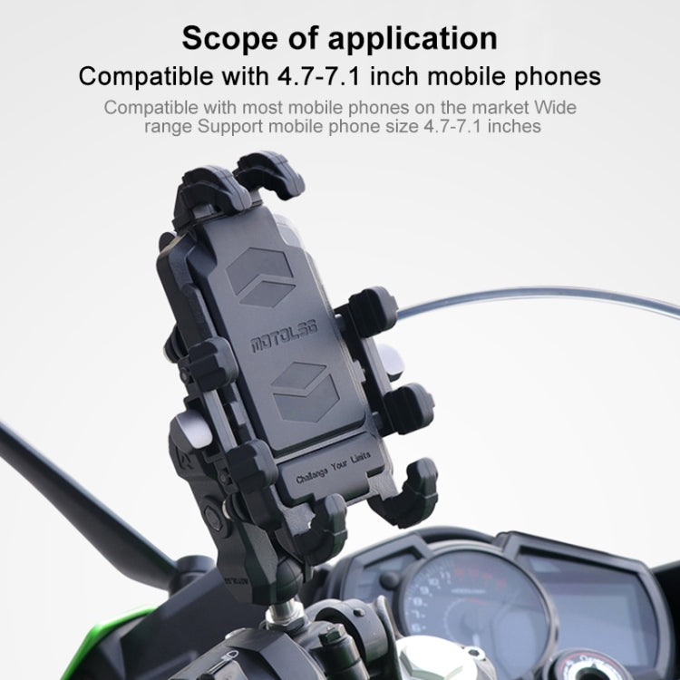 Support de téléphone moto MOTOSLG Crab pour guidon en U avec antivol (Noir)