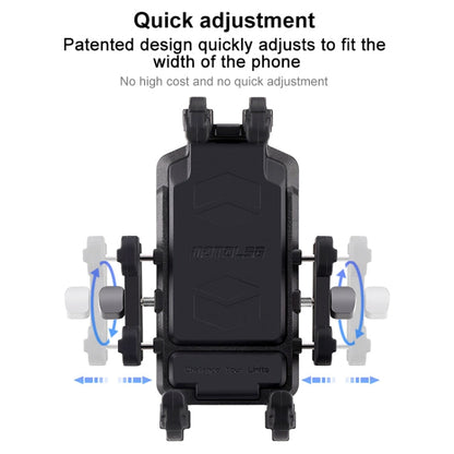 MOTOSLG Crab Motorcycle Phone Clamp Bracket O-Type Rear Mirror Mount(Black)