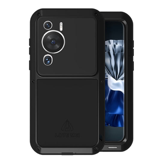 Pour Huawei P60 / P60 Pro / P60 Art Étui de protection LOVE MEI POWERFUL en métal antichoc étanche à vie antipoussière (noir)