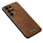 For Samsung Galaxy S24 Ultra 5G SULADA Shockproof TPU Hybrid Handmade Leather Phone Case(Brown)