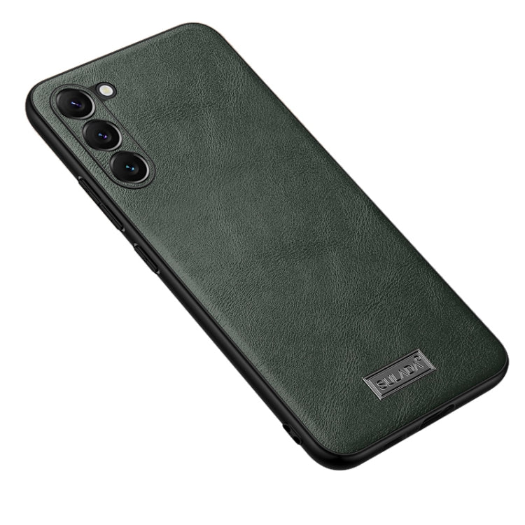 For Samsung Galaxy S24+ 5G SULADA Shockproof TPU Hybrid Handmade Leather Phone Case(Green)